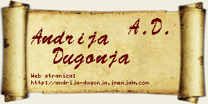 Andrija Dugonja vizit kartica